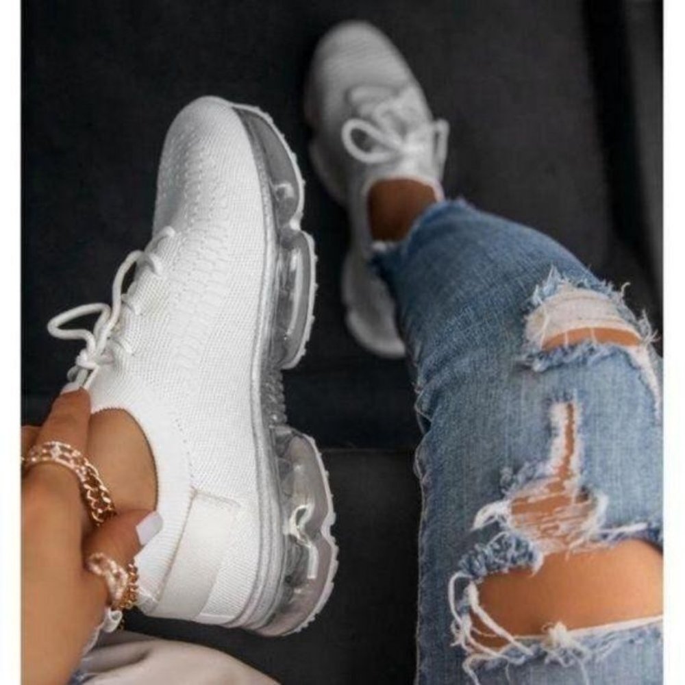 Slip On Flyknit Sneakers in White